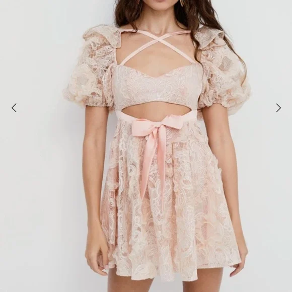 For Love And Lemons | Dresses | For Love Lemons Pink Meredith Lace Mini  Dress Size M | Poshmark
